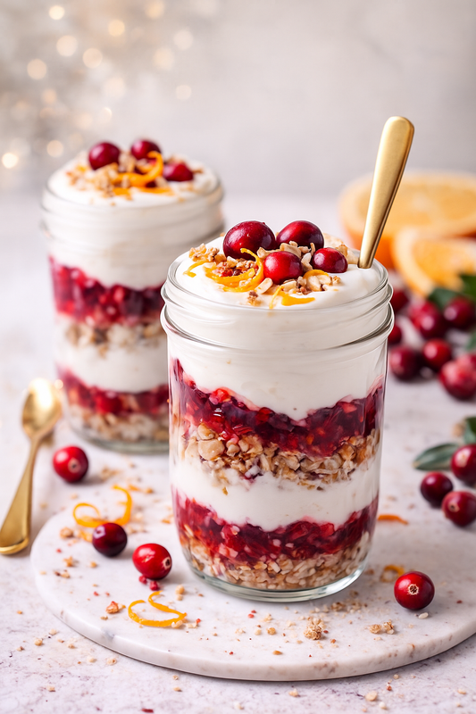 Cranberry Orange Glow Parfait: A Healthy, Skin-Loving Winter Dessert